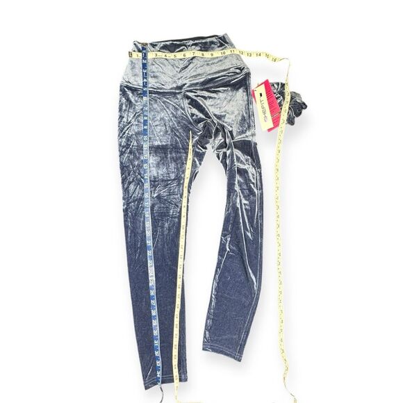 SHEFIT Women’s Blue Velour Luxe High Waist Legging w/ Matching Scrunchie Size Lu - Picture 9 of 11